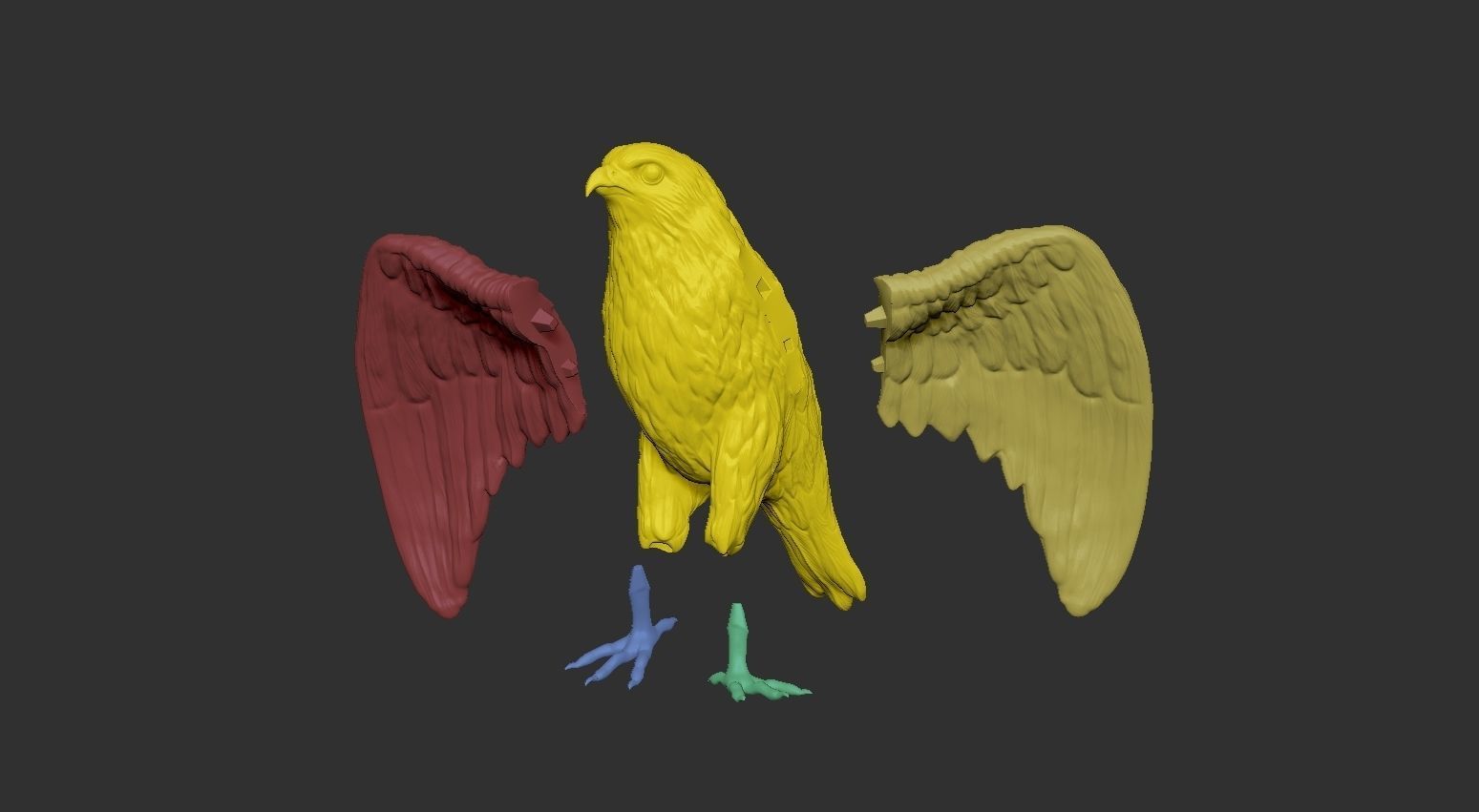 hawk 3d model for 3d print and paint  3D print model_2