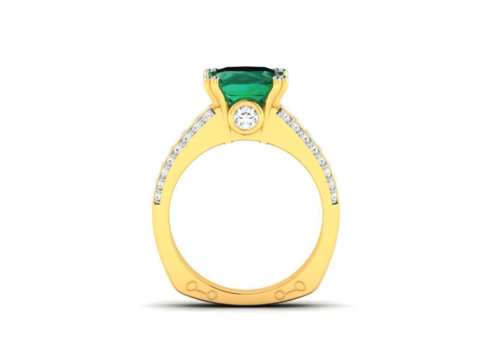 Solitaire Engagement Wedding Princess Ring 3D print model_3