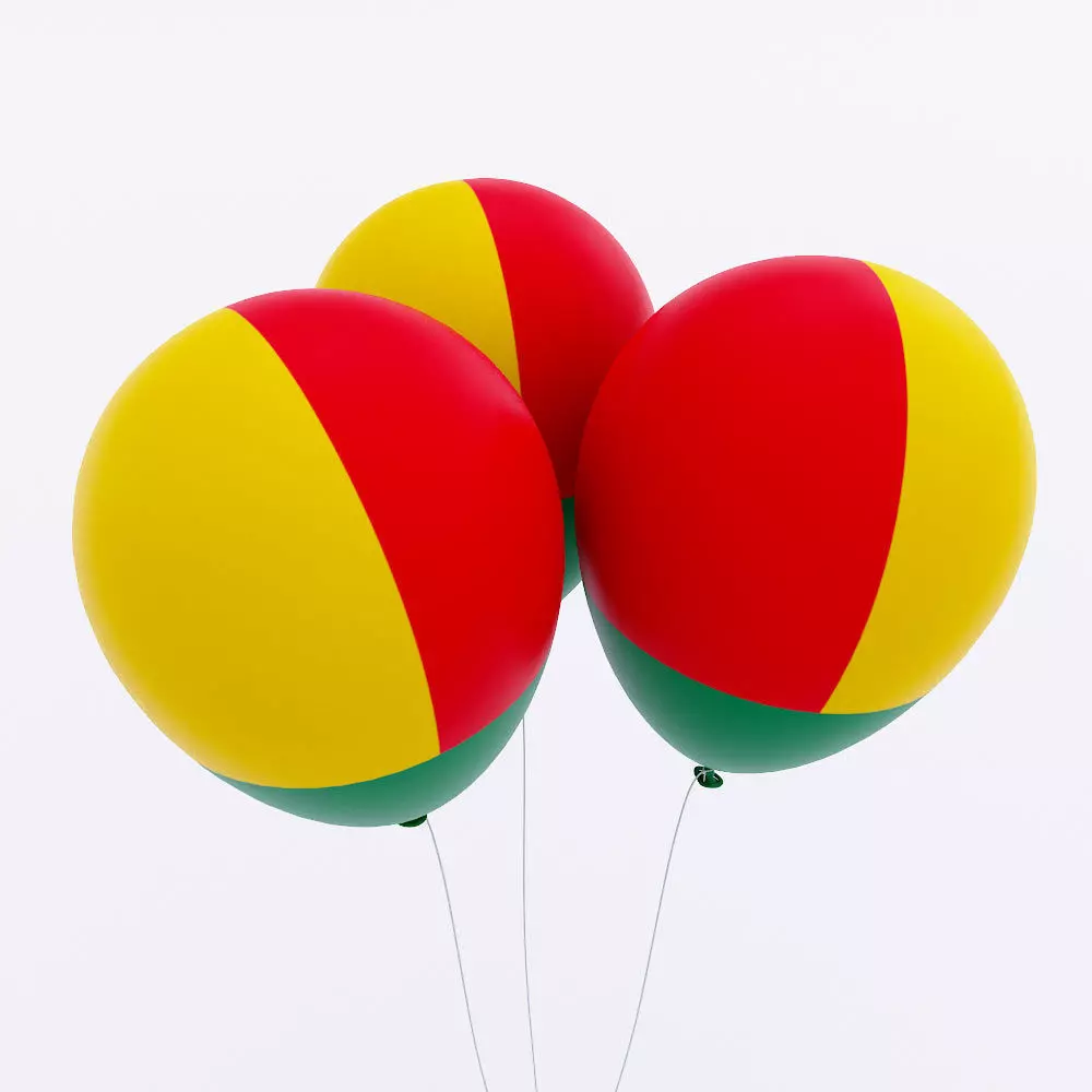 Belize country balloon 3d model Low-poly 3D model_0