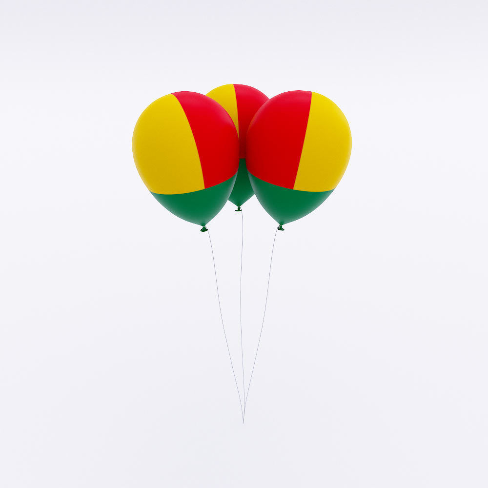 Belize country balloon 3d model Low-poly 3D model_1