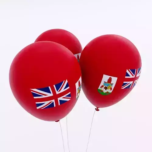 Bermuda country balloon low poly 3d model 