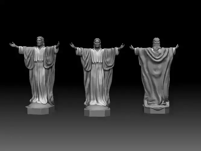 statue of Christ redeemer for 3d print and paint