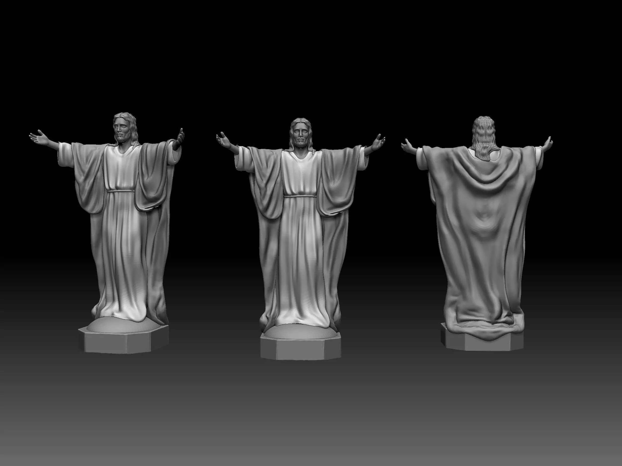 statue of Christ redeemer for 3d print and paint 3D print model_0