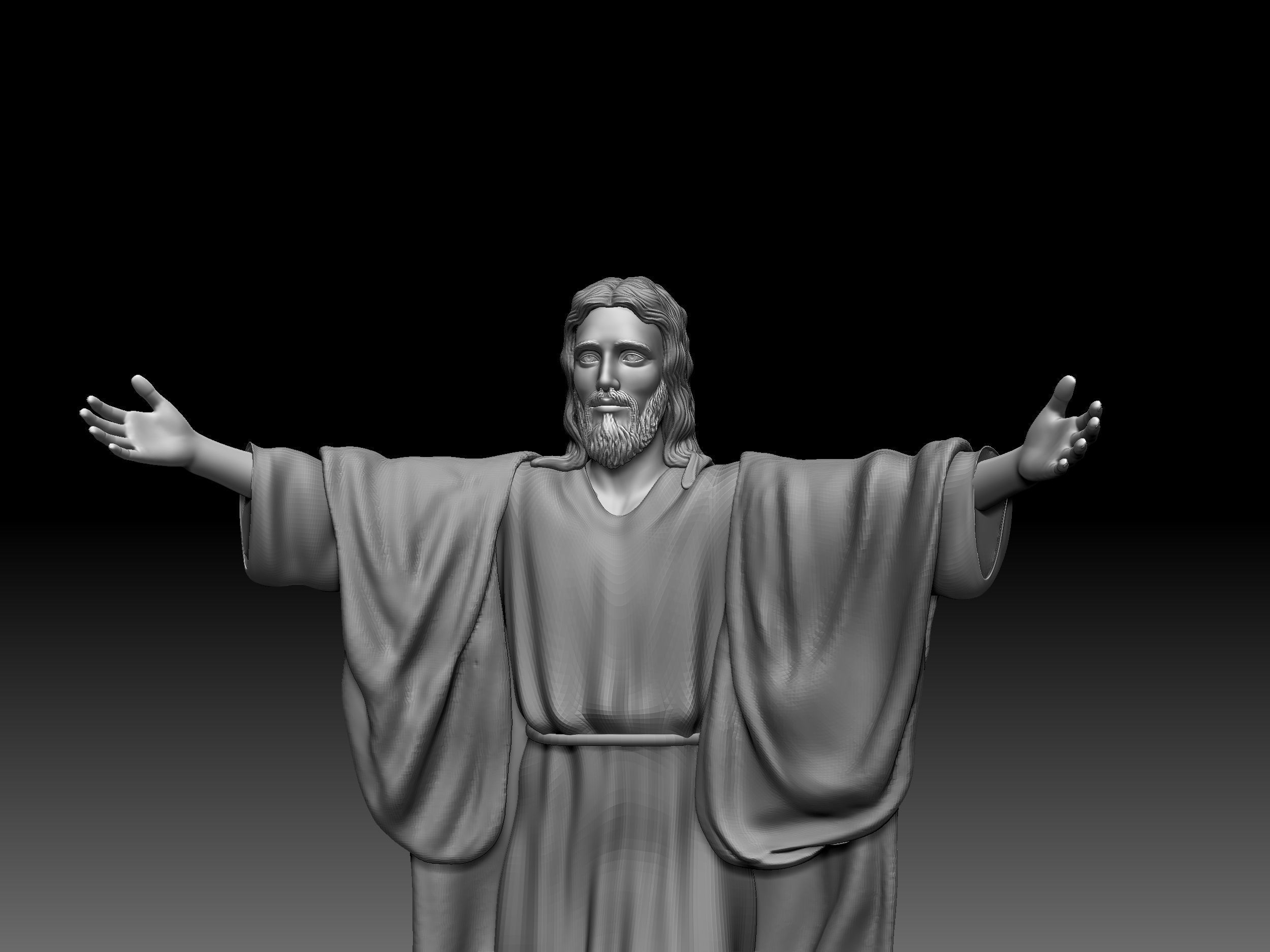 statue of Christ redeemer for 3d print and paint 3D print model_2