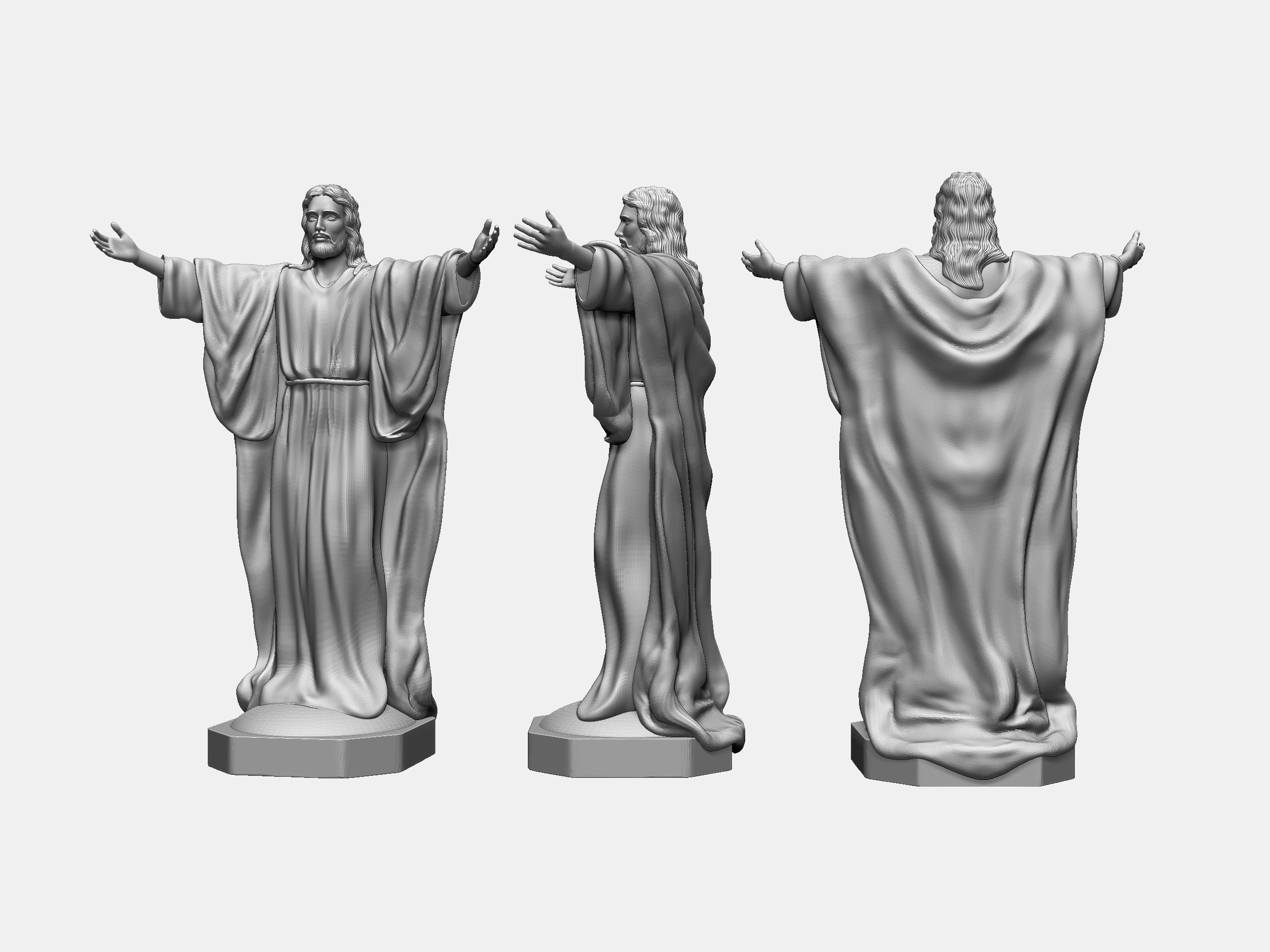 statue of Christ redeemer for 3d print and paint 3D print model_1