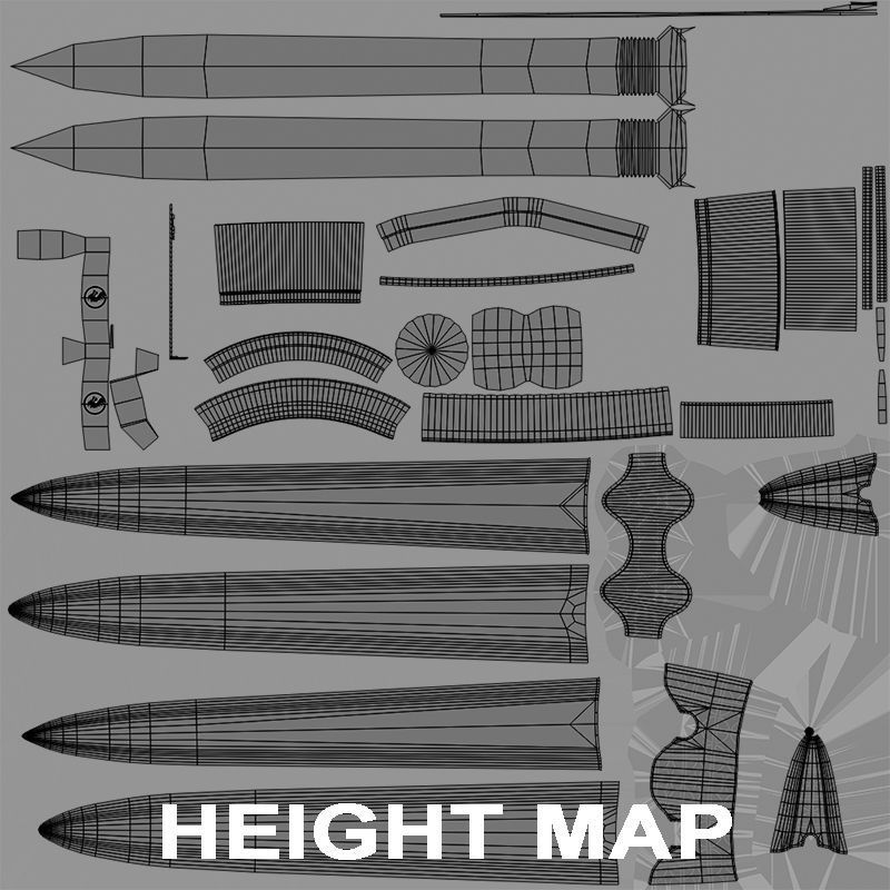 Fantasy Sword 3 PBR Unity UE Arnold V-Ray Textures Included  Low-poly 3D model_31