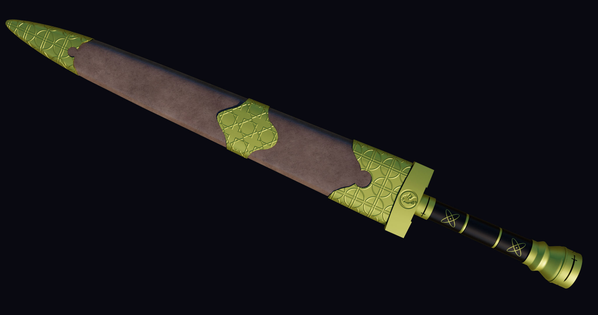 Fantasy Sword 3 PBR Unity UE Arnold V-Ray Textures Included  Low-poly 3D model_2