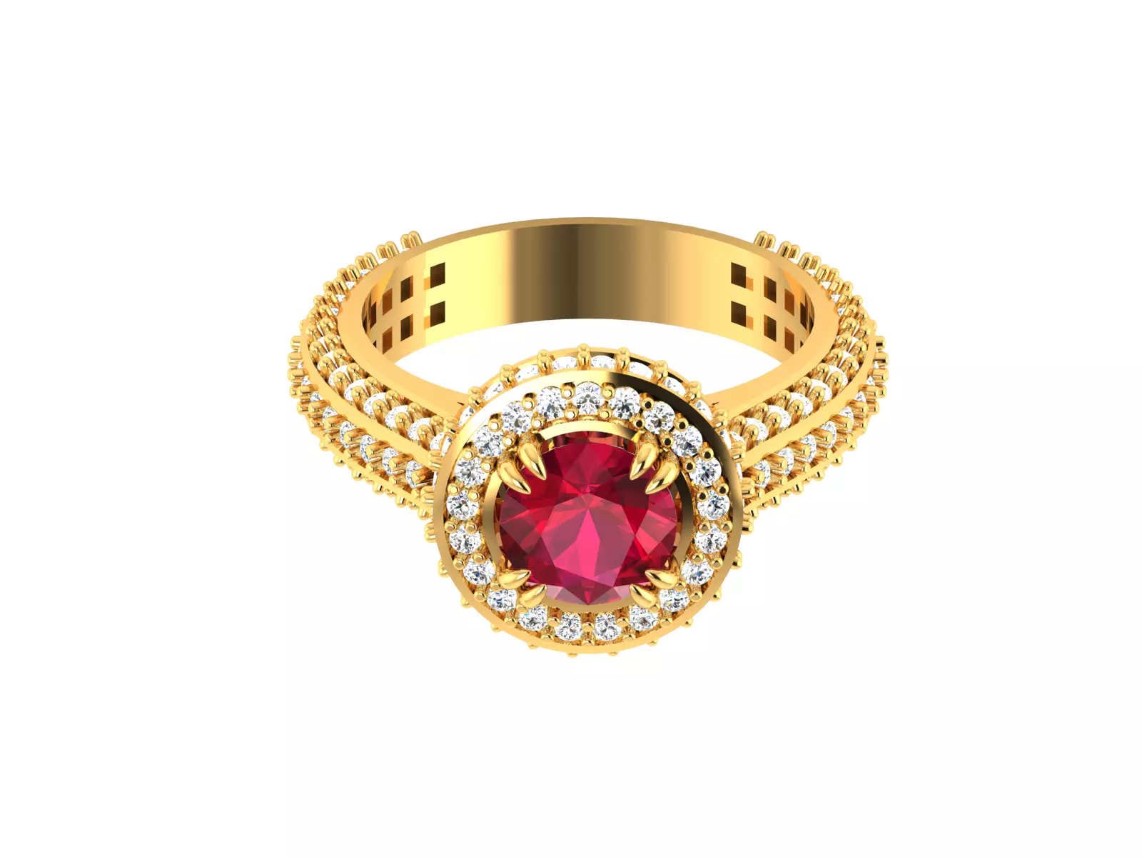 Solitaire Engagement Wedding Ring 3D print model_0