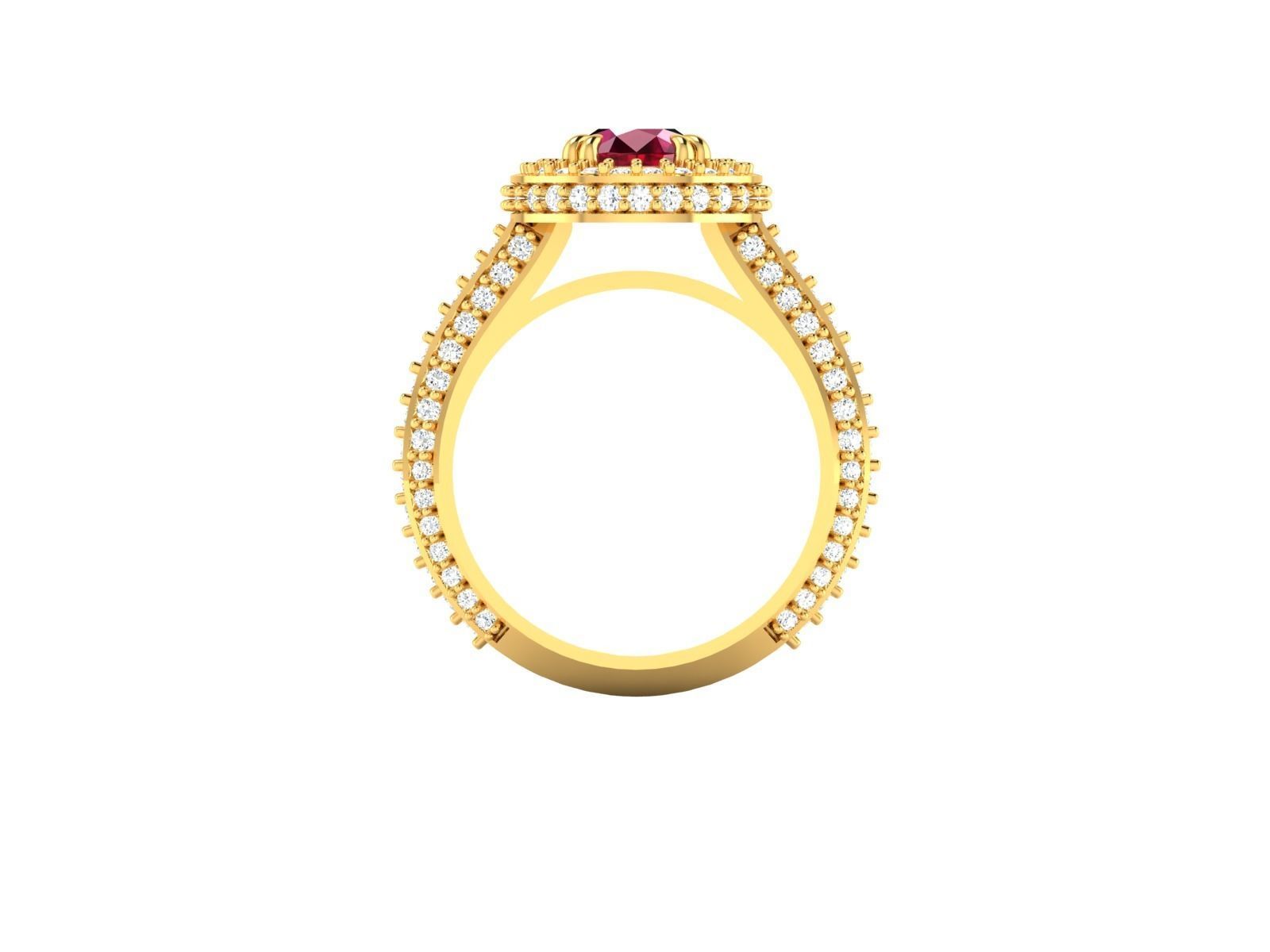 Solitaire Engagement Wedding Ring 3D print model_5