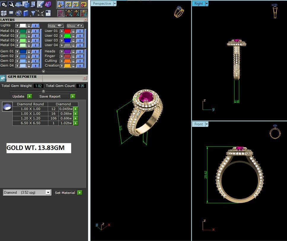 Solitaire Engagement Wedding Ring 3D print model_9