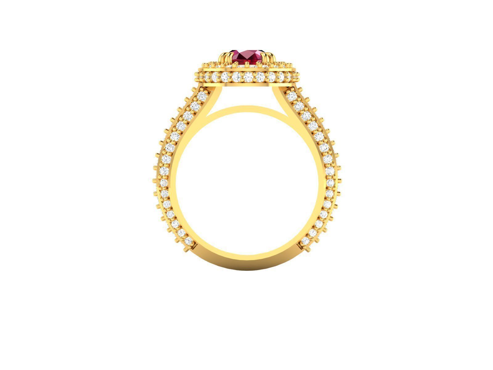 Solitaire Engagement Wedding Ring 3D print model_4