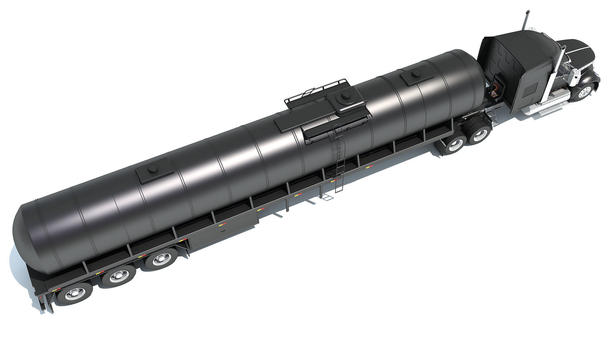 Truck with Tank Semitrailer 3D model_6