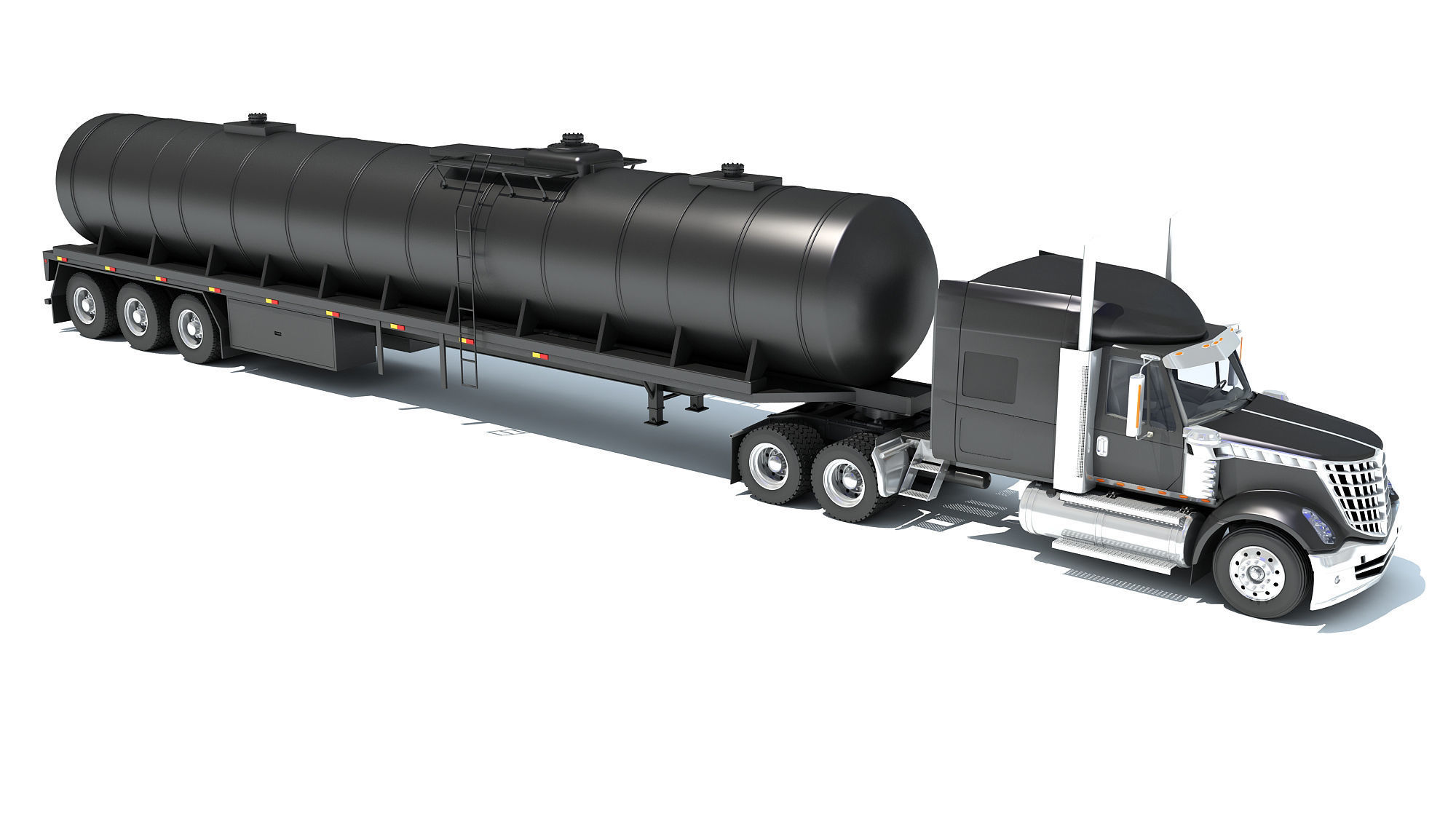 Truck with Tank Semitrailer 3D model_7