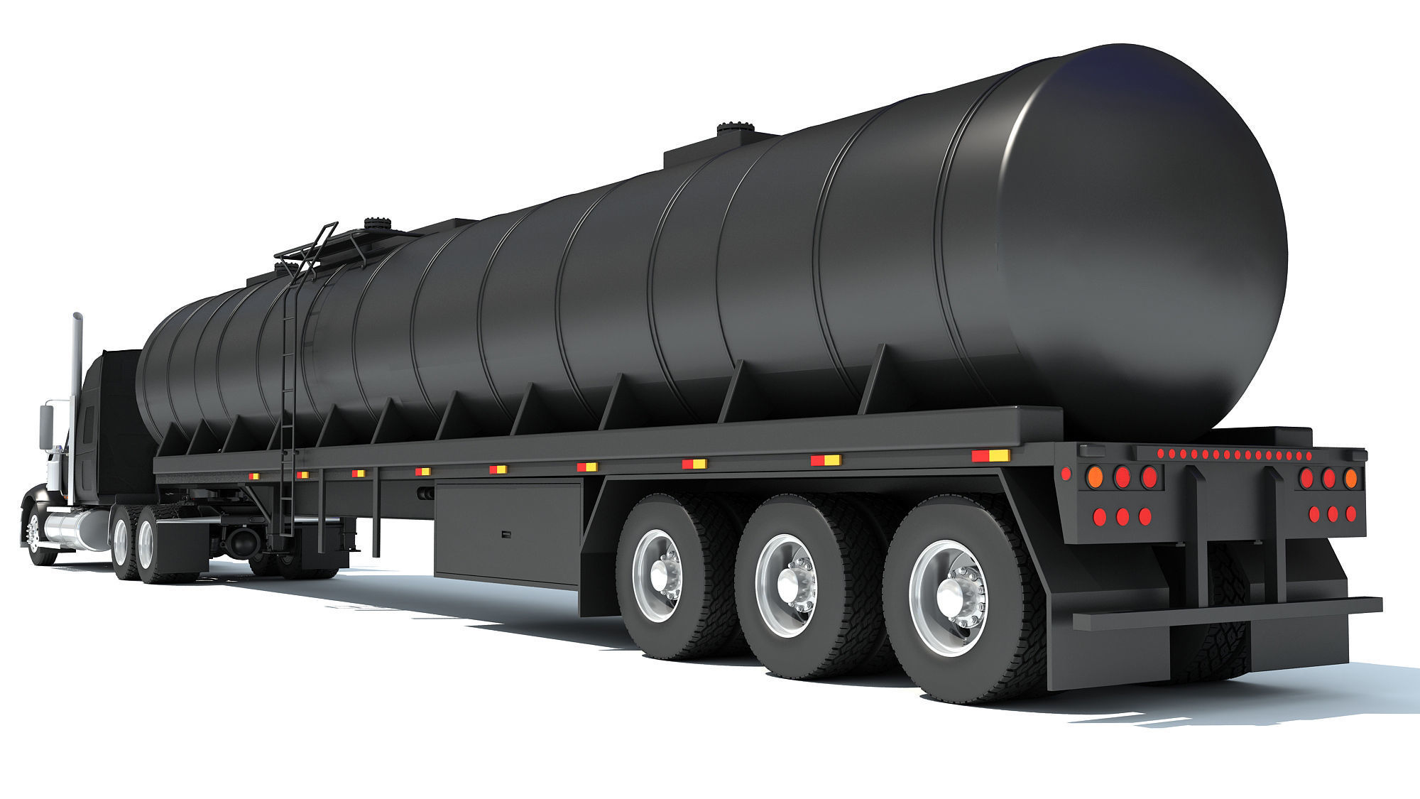 Truck with Tank Semitrailer 3D model_3