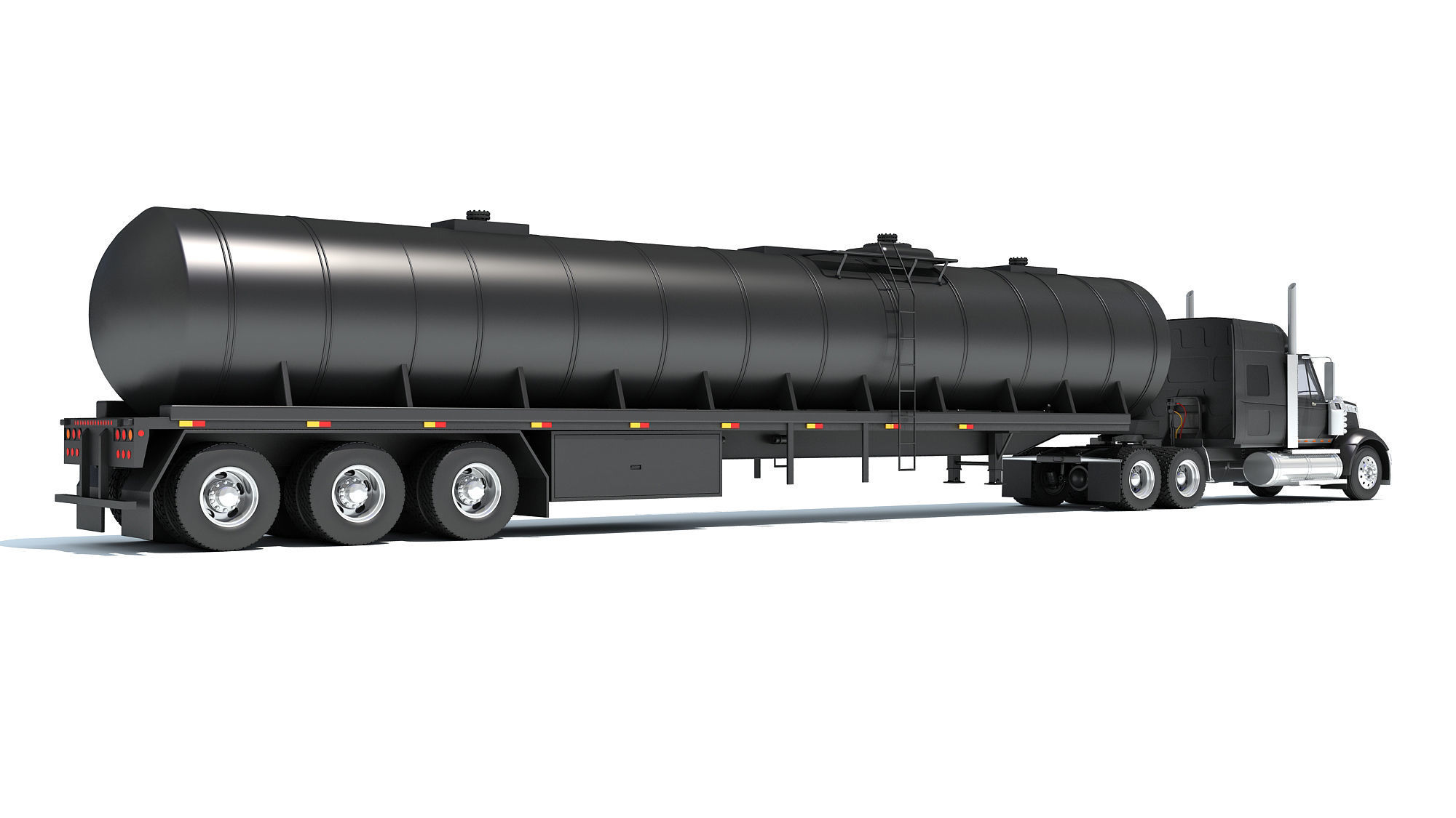 Truck with Tank Semitrailer 3D model_4
