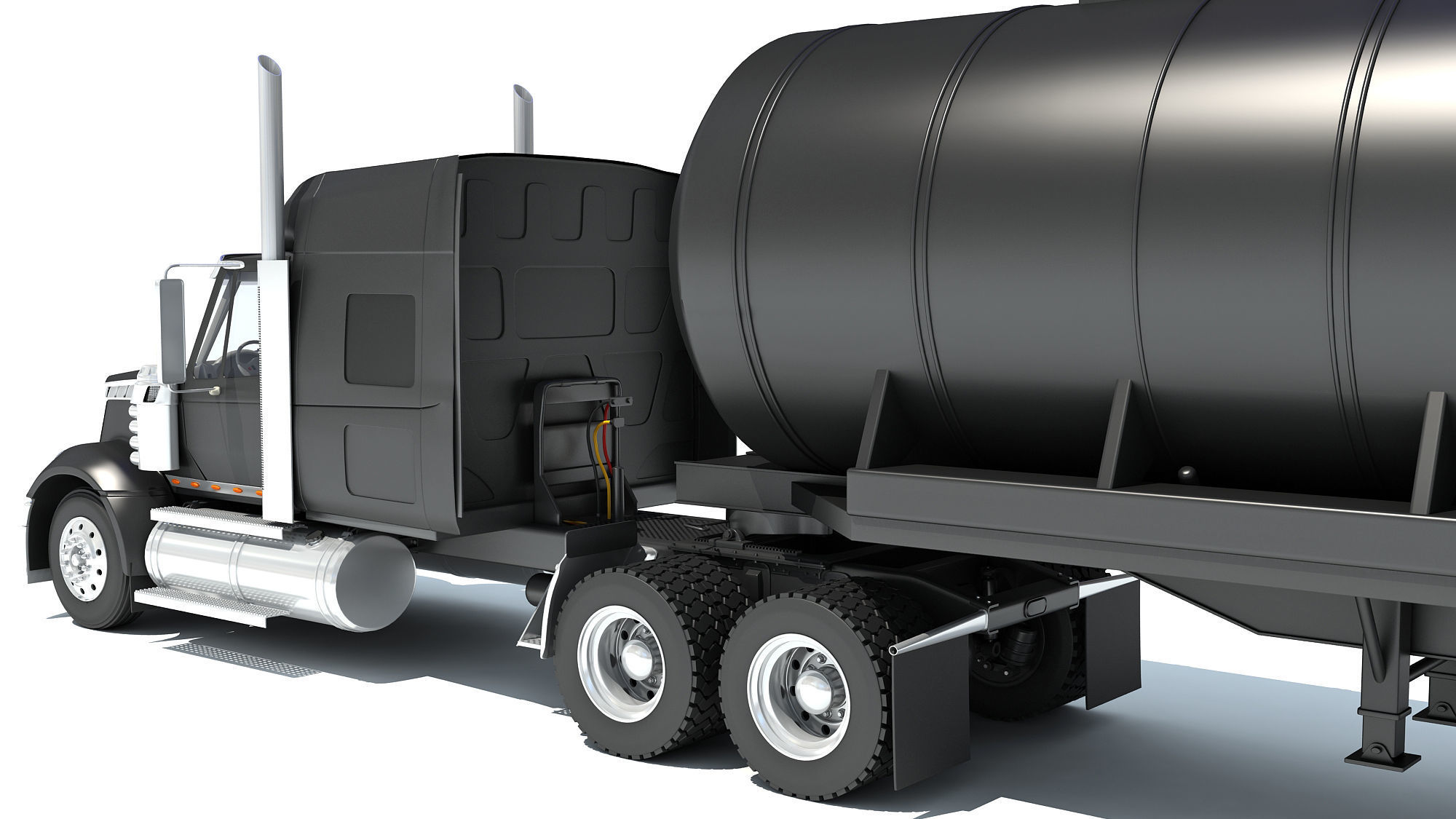 Truck with Tank Semitrailer 3D model_13