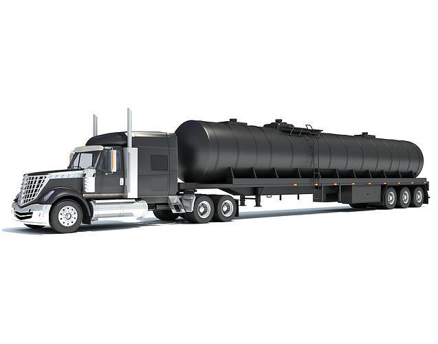 Truck with Tank Semitrailer 3D model