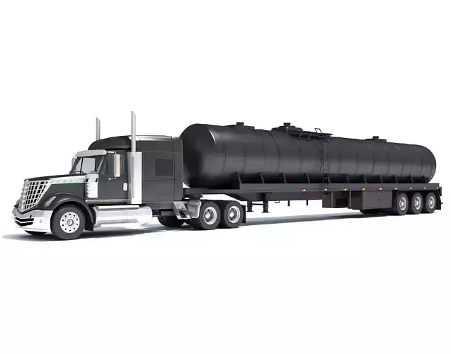 Truck with Tank Semitrailer 3D model