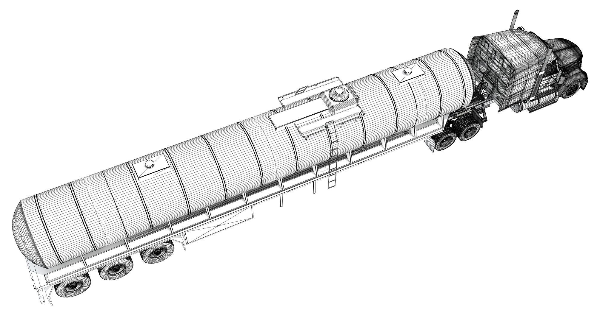 Truck with Tank Semitrailer 3D model_18