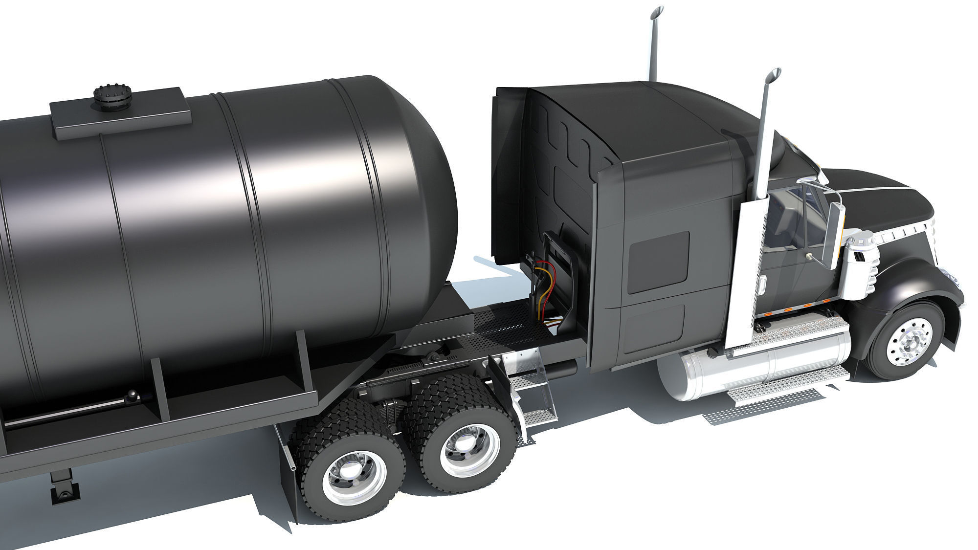 Truck with Tank Semitrailer 3D model_14