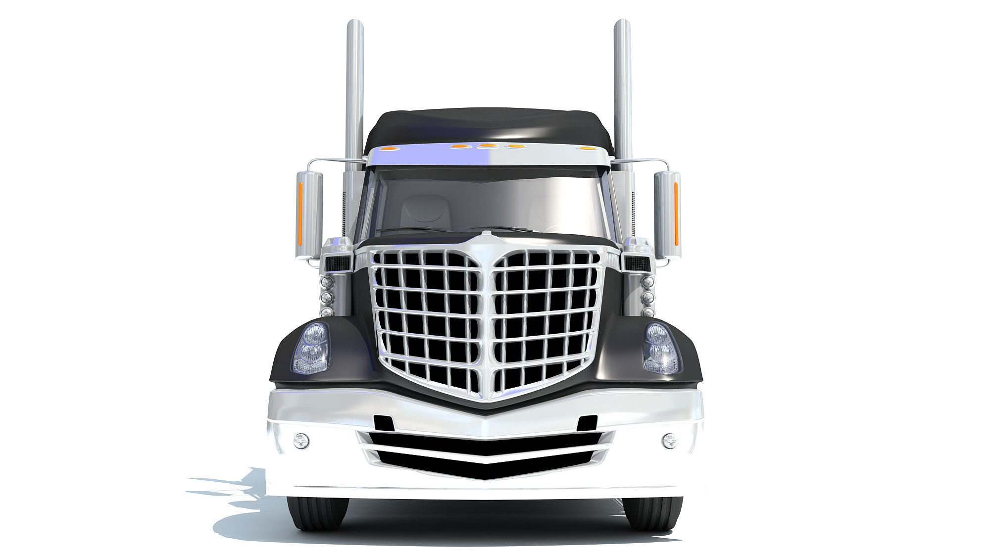 Truck with Tank Semitrailer 3D model_10