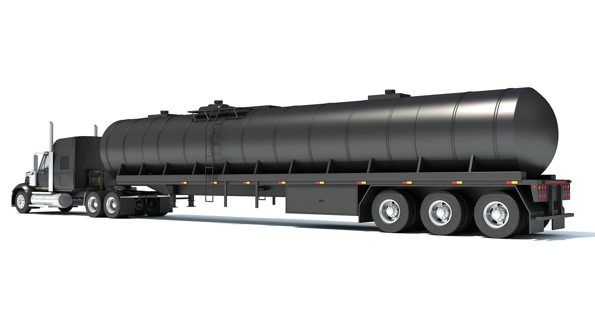 Truck with Tank Semitrailer 3D model_2