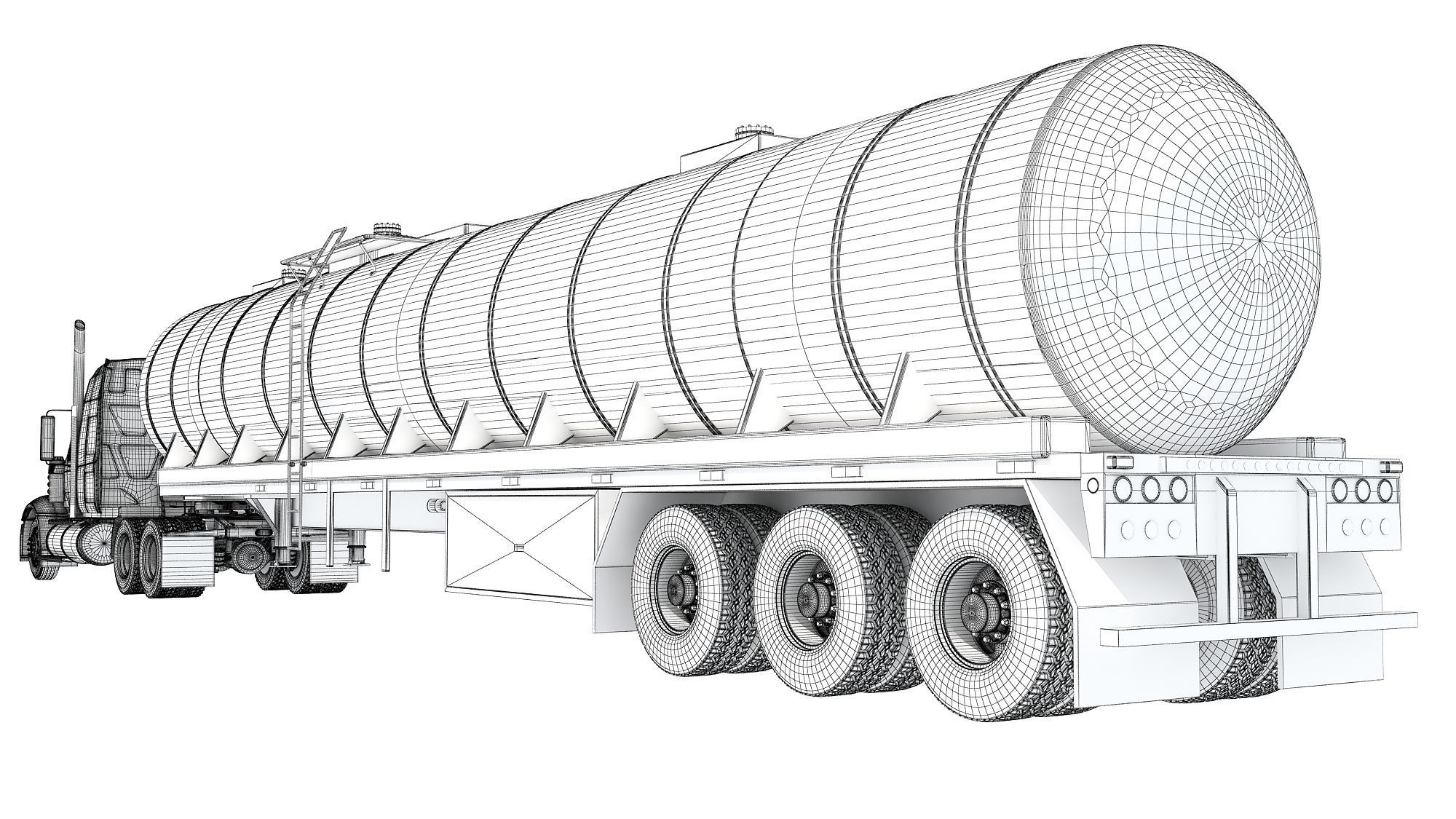 Truck with Tank Semitrailer 3D model_17