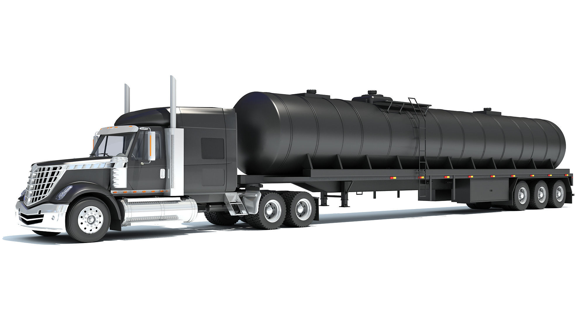 Truck with Tank Semitrailer 3D model_9