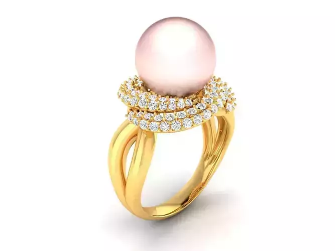 Solitaire Engagement Wedding Opal Stone  Ring 3D print model