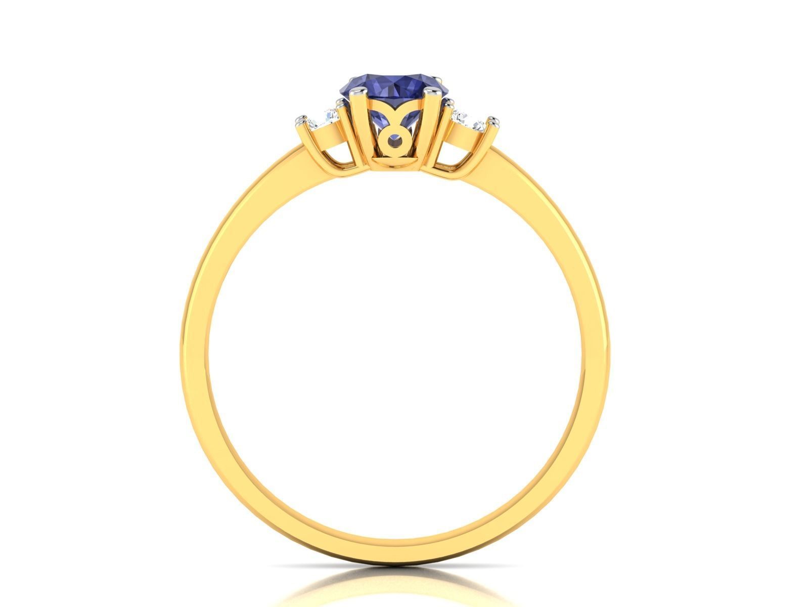 Solitaire Engagement Wedding Ring 3D print model_7