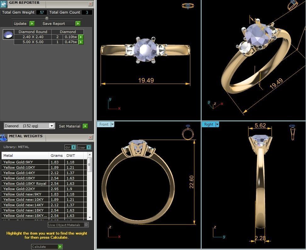 Solitaire Engagement Wedding Ring 3D print model_3