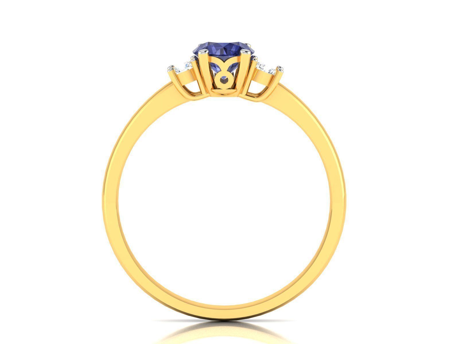 Solitaire Engagement Wedding Ring 3D print model_6