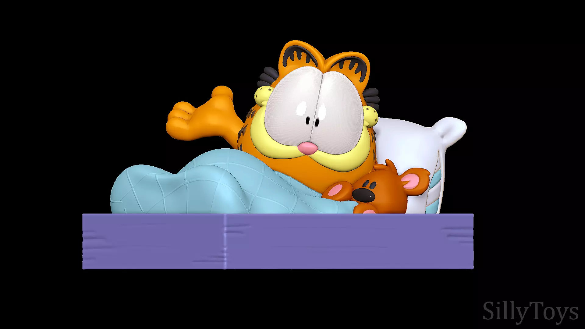 Garfield in Bed 3D print model