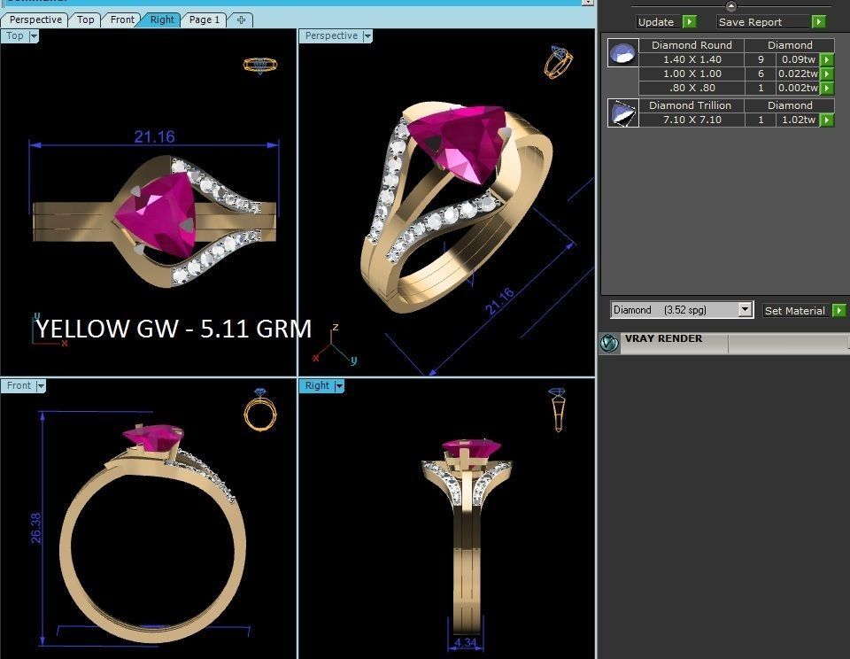 Solitaire Engagement Wedding Ring 3D print model_6