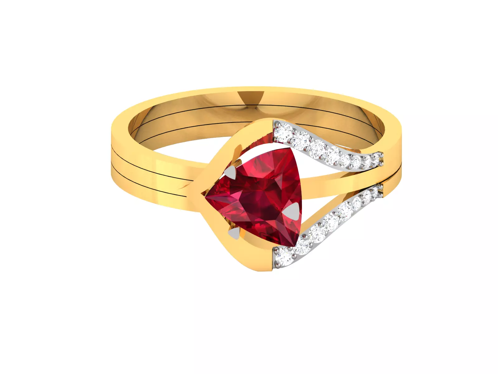 Solitaire Engagement Wedding Ring 3D print model_0