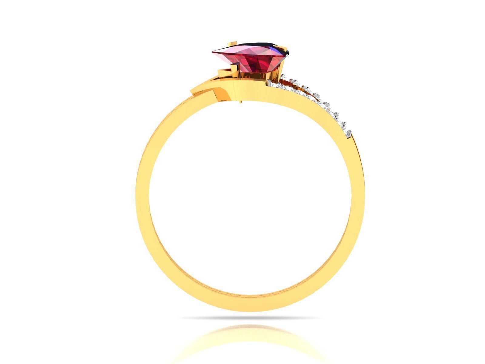 Solitaire Engagement Wedding Ring 3D print model_2