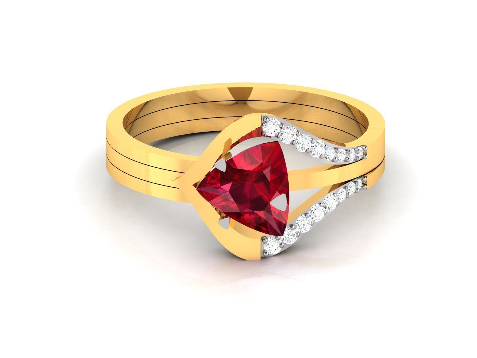 Solitaire Engagement Wedding Ring 3D print model_7