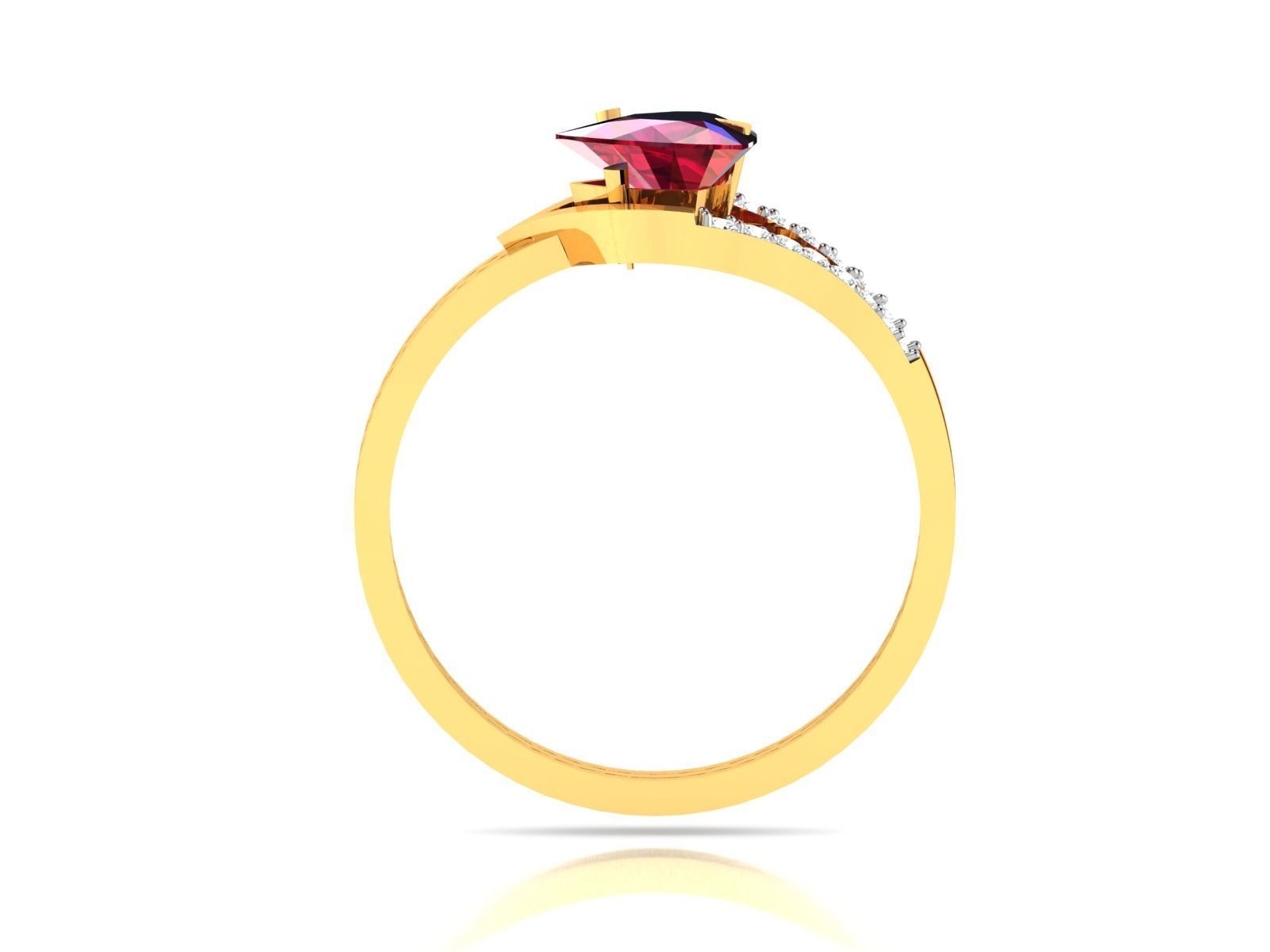 Solitaire Engagement Wedding Ring 3D print model_3