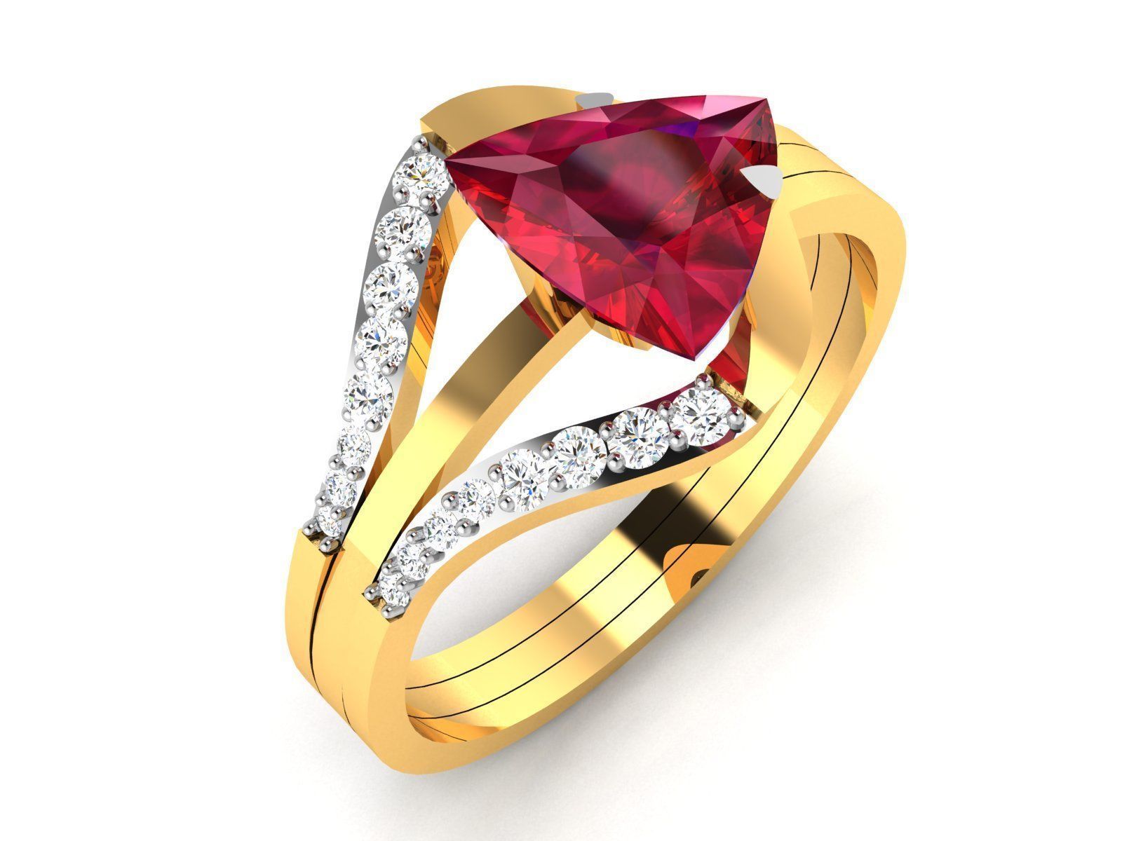 Solitaire Engagement Wedding Ring 3D print model_8