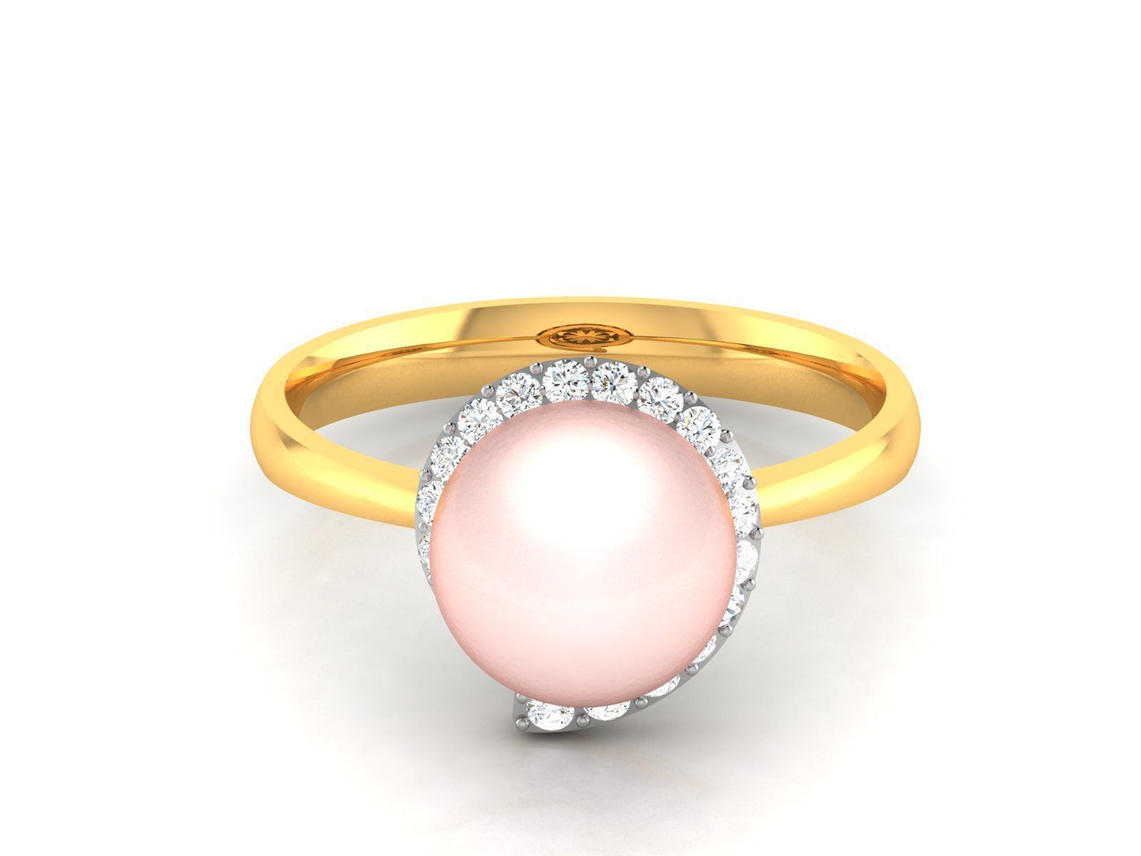 Solitaire Engagement Wedding Opal Stone  Ring 3D print model_3