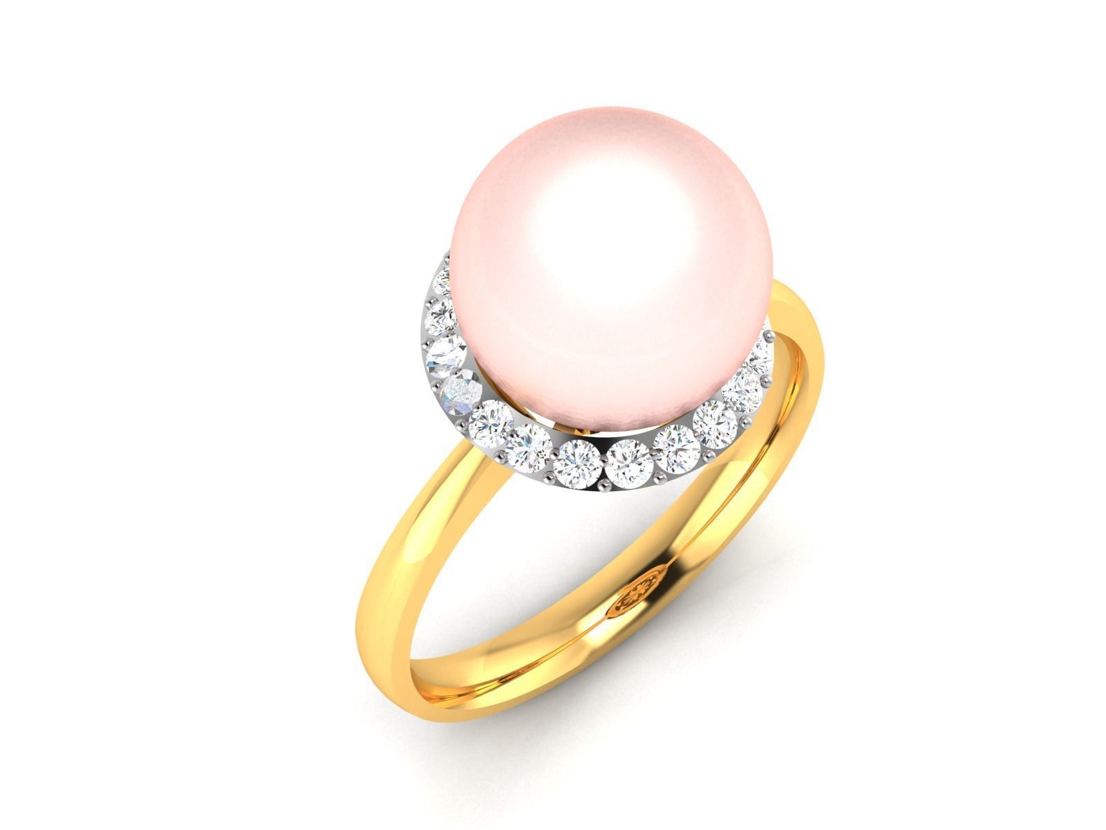 Solitaire Engagement Wedding Opal Stone  Ring 3D print model_8