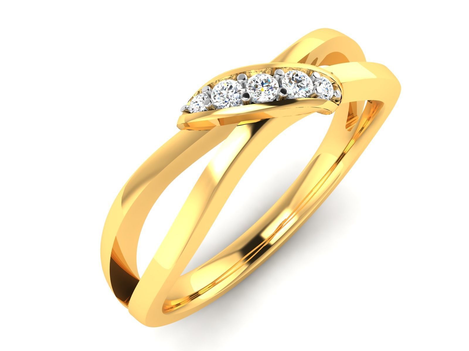 Solitaire Engagement Wedding Ring 3D print model_4