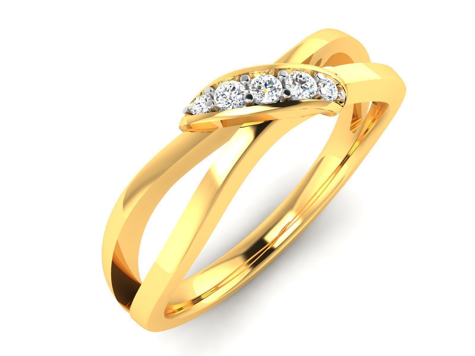 Solitaire Engagement Wedding Ring 3D print model_1