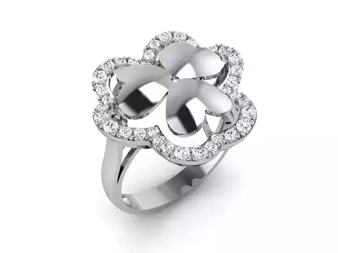 Solitaire Engagement Wedding Heart Ring 3D print model