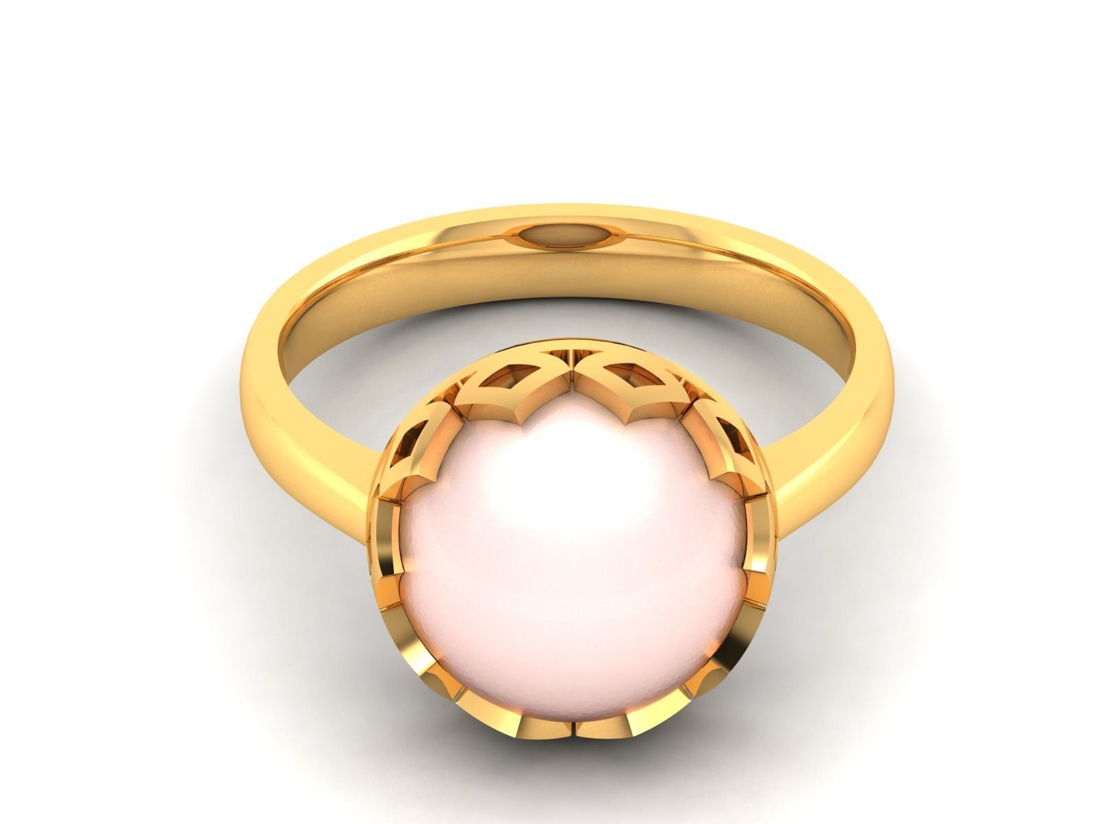Solitaire Engagement Wedding Opal Stone  Ring 3D print model_6
