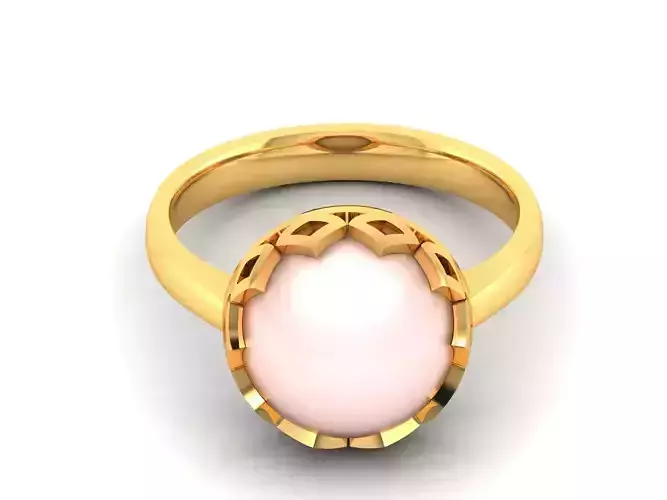 Solitaire Engagement Wedding Opal Stone  Ring 3D print model