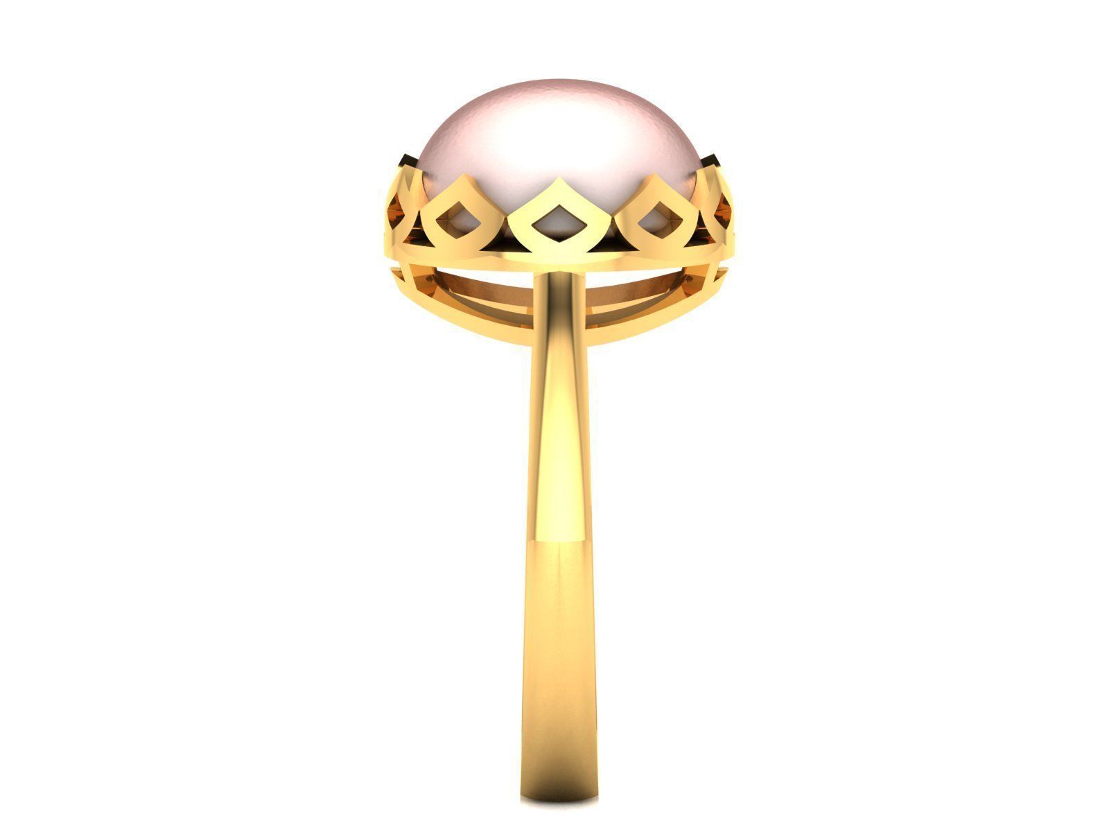 Solitaire Engagement Wedding Opal Stone  Ring 3D print model_4