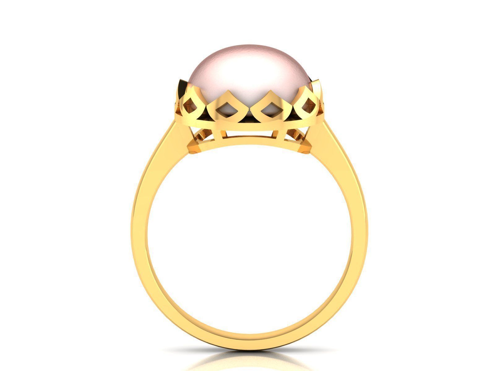 Solitaire Engagement Wedding Opal Stone  Ring 3D print model_2