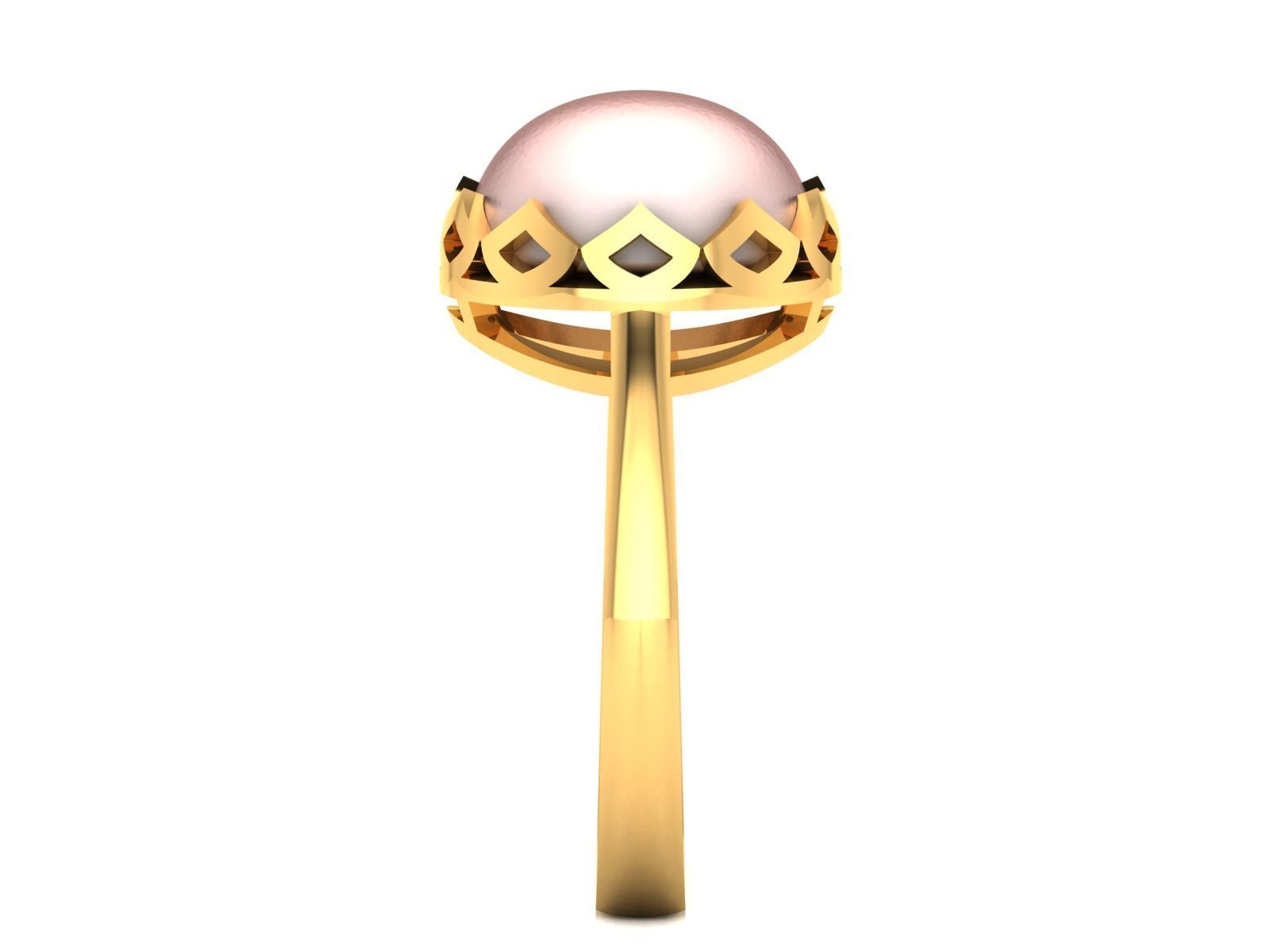 Solitaire Engagement Wedding Opal Stone  Ring 3D print model_5