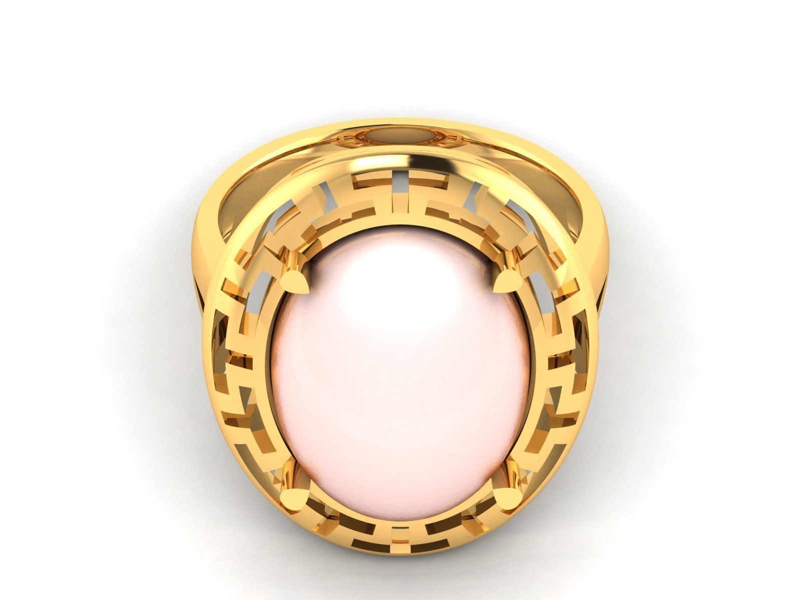 Solitaire Engagement Wedding Opal Stone  Ring 3D print model_5